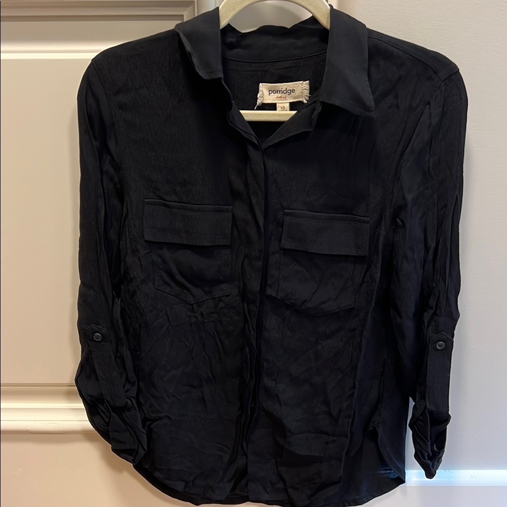 NWT Women’s Black Blouse Porridge Clothing XS